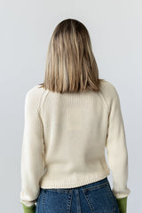 Ella Contrast Cardigan in Green
