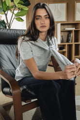 Cierra Tie Sweater in Grey