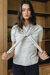 Cierra Tie Sweater in Grey