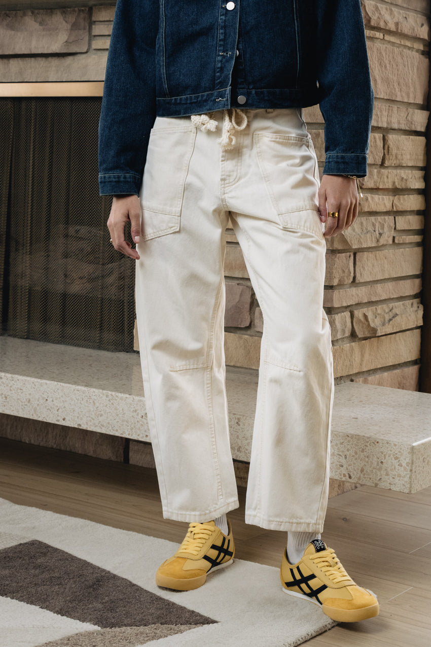 Jocelyn Barrel Jeans in Cream