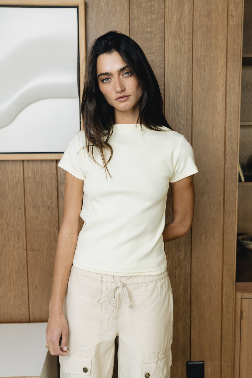 Martha Boatneck Top in Off White
