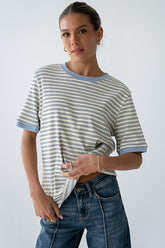 Jenna Striped Top in Blue