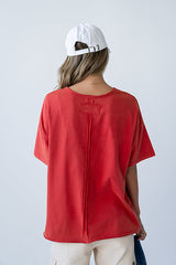 Mary Graphic Tee in Red