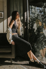 Jordyn Polka Dot Skirt in Black