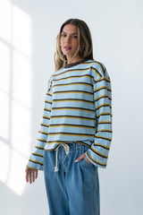 Kiana Striped Top in Light Blue