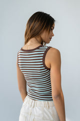 Kylen Striped Tank Top in Mint