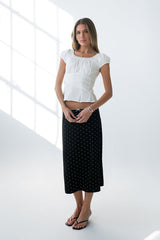 Mallory Pleated Blouse in White