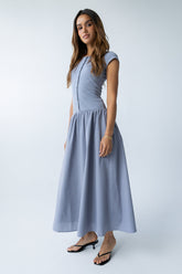Bailee Maxi Dress in Slate Blue