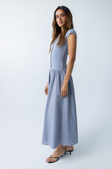 Bailee Maxi Dress in Slate Blue