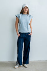 Vinnie Muscle Tee in Blue