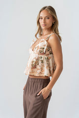 Maylee Ribbon Floral Tank