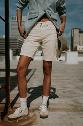 Layla Denim Shorts in Cream