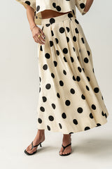Jacklynn Polka Dot Midi Skirt