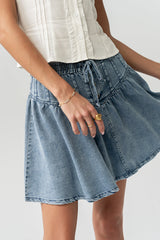 Tait Pleated Denim Mini Skirt