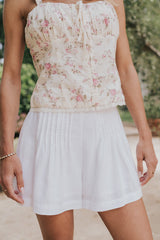 Jenny Pleated Shorts in Ivory
