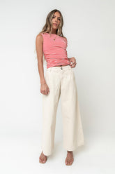 Jannah Wide Leg Pants in Ecru
