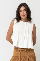 Alice Pintuck Top in Cream