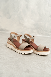 Ophidia Wedge Sandal in Taupe