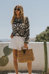 Rosa Crochet Top in Black