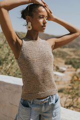 Lottie Knit Tank in Tan