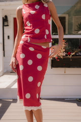 Taya Polka Dot Midi Skirt