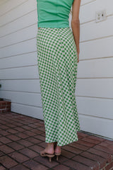 Posie Gingham Maxi Skirt in Green
