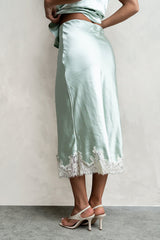 Saige Satin Midi Skirt