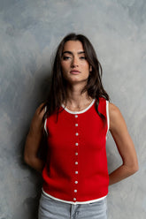 Lacie Contrast Tank in Red