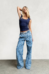 Gracie Floral Denim Pants