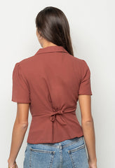Mary Sheer Blouse in Marsala