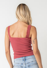 Saylor Ribbed Tank in Berry