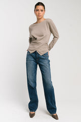 Gwen Criss Cross Sweater in Taupe