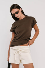 Elara Oversized Tee in Brown