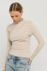 Alice Mock Neck Top in Natural