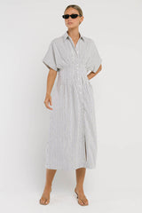 Collins Striped Maxi Dress in White