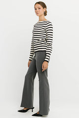 Waldorf Striped Top in Black