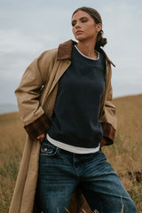 Tulie Contrast Trench Coat