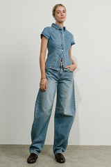 Briley Denim Button Up in Medium Wash