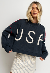USA Oversized Sweater in Navy