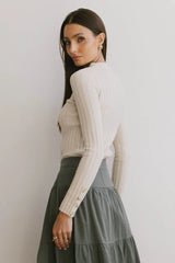 Lonnie Button Sleeve Sweater in Oatmeal