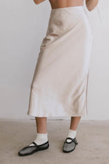 Preston Satin Skirt in Champagne