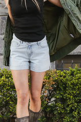 Reya Crossover Denim Shorts