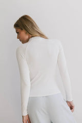 Amaya Mock Neck Top in Ivory