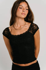 Celia Lace Top in Black
