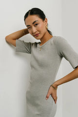 Lori Ribbed Dress in Grey