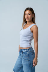 Mackie Lace Trim Tank in Blue