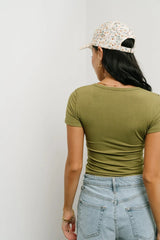 Serena Henley Top in Moss