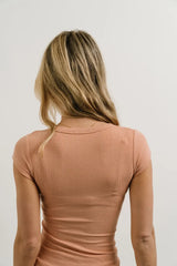 Oaklynn Ribbed Top in Peach