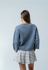 Carlie Knit Cardigan in Light Blue