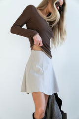 Becky Herringbone Mini Skirt